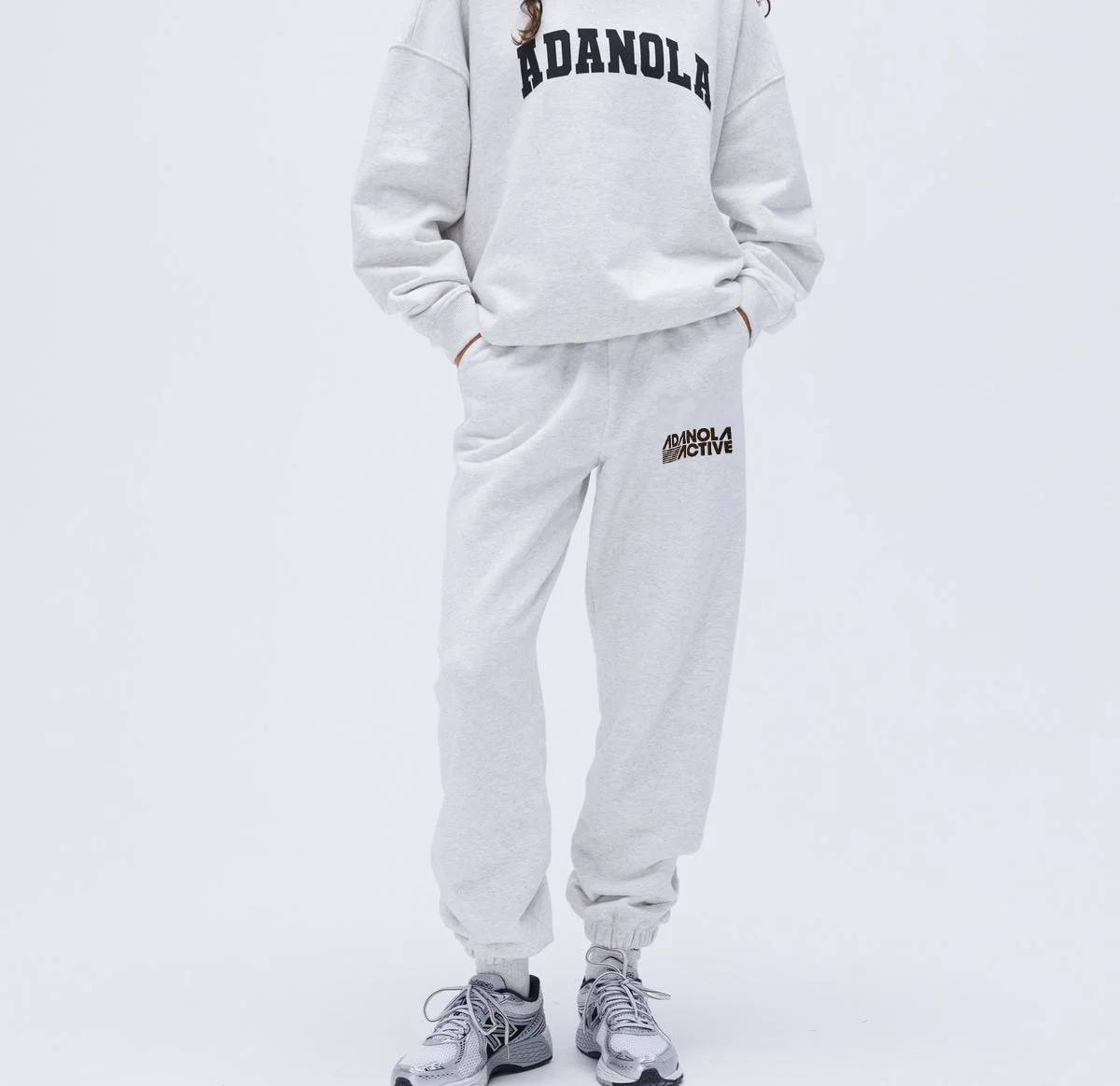 

ADANOLA Pure Cotton ey Cuffed Sweatpants ex Autumn Long Trousers Street Sle Long Leg Ins Inspired Sweatpants