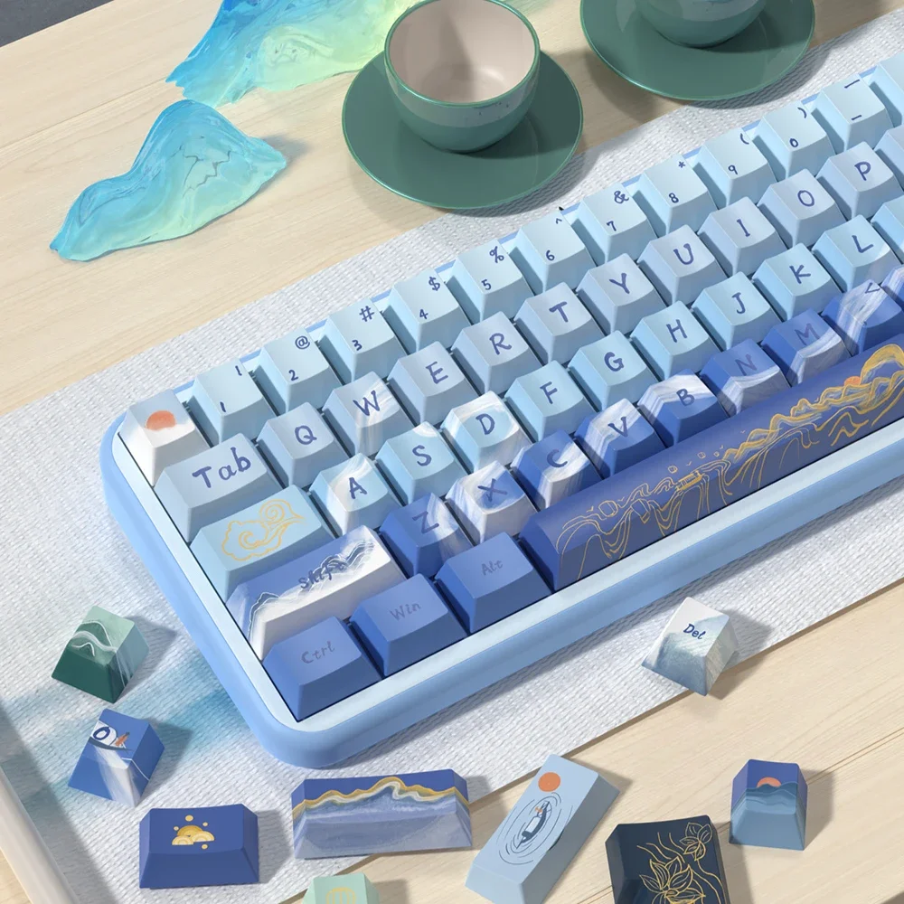 Lake and mountain, original theme keycaps, original factory height Chinese style antique keyboard caps, a full set