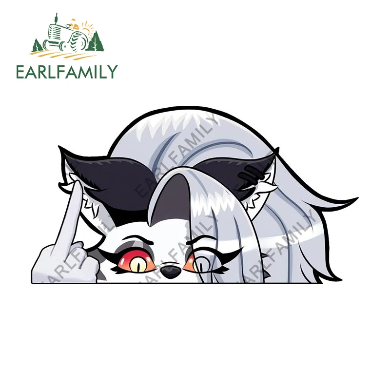 EARLFAMILY 13cm x 12.4cm for Furry Peeker Car Stickers Trunk Laptop Vinyl Car Accessories Decal Caravan Anime RV JDM VAN Decor