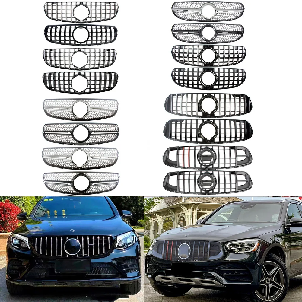 

GT Panamericana Стильная решетка передняя вертикальная решетка рамка гриль для Mercedes Benz W253 X253 GLC250 GLC300 GLC43 2016-2019 2020-2022