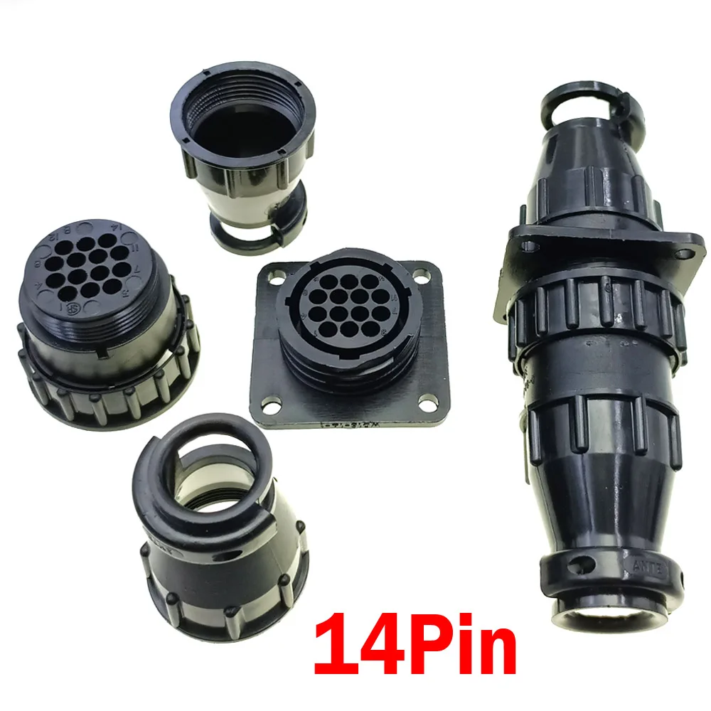 

1set SMEMA Connector 4/9/14P Male Female Black Circular Connector Plug with terminals Aviation Plug Connector AMP Type Connector