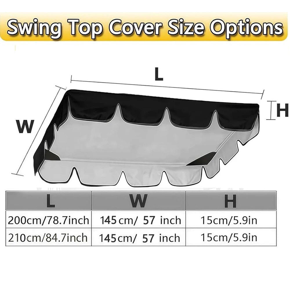 420D Patio Swing Chair Canopy Replacement Waterproof Windproof Anti-UV Heavy Duty Rip Proof Garden Top Garden Furniture Cover
