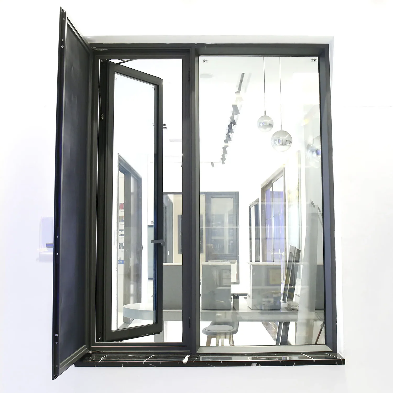 Sixinalu Double Casement Window Hurricane Impact Windows Thermal Insulation Aluminium Profile Double Glass Kitchen Custom