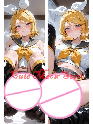 Funda de almohada para adultos con estampado de doble cara de anime Dakimakura Rin, tamaño real, personalizable