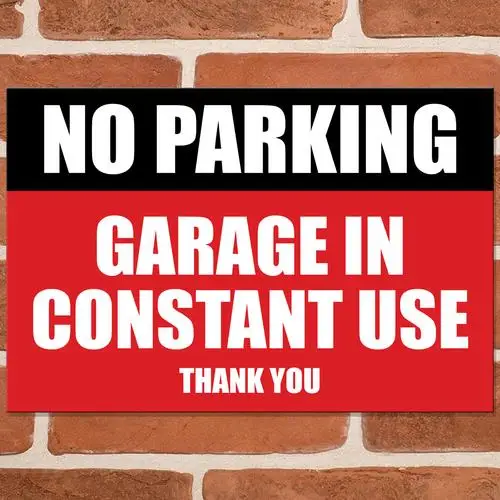 GARAGE IN CONSTANT USE Parking Metal Signs Car Park Keep Clear Wall Sign (B/R) --Tin Sign
