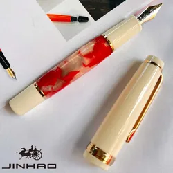 1 PCS 82 Office Stationery Classic Design Acrylic Gold Trim Mini Short Pocket Fountain Pen with Ink Converter