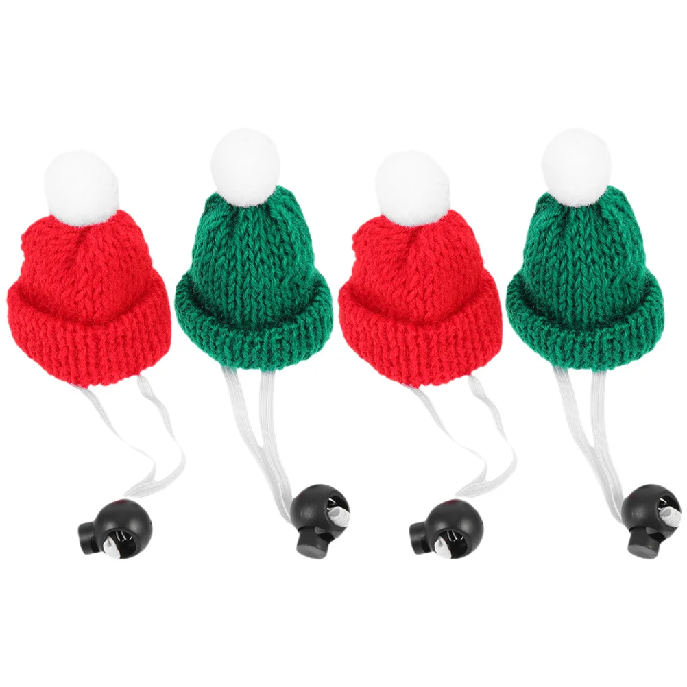 

4Pcs Small Animal Hats Adjustable Knitting Mini Xmas Caps Warm Pet Costume Accessories for Hamsters Rabbits Reptiles