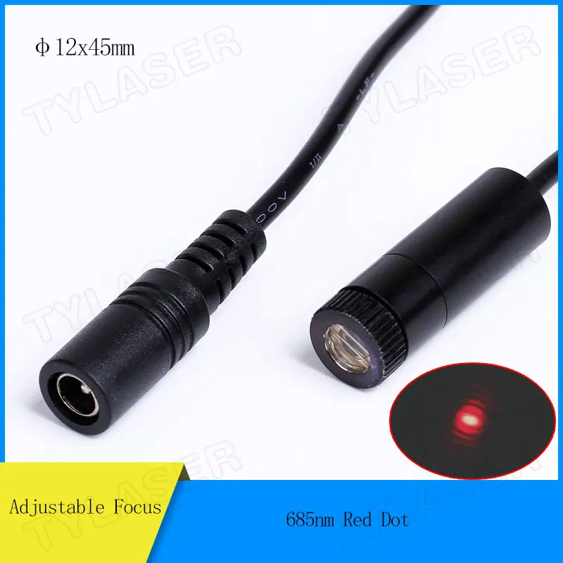 Focusable 685nm 0.5mW 1mW 5mW 10mW Red Laser Module Line/Dot/Cross Heads 5V 12*45 Dia Red Positioning Lights