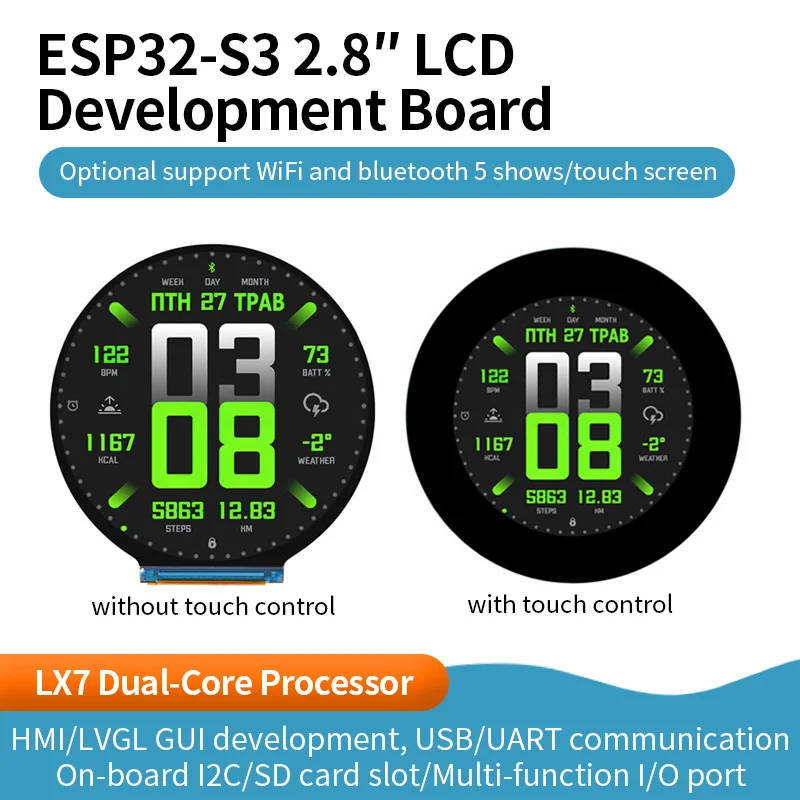 esp32-s3-28inch-round-display-development-board-480×480-32-bit-lx7-dual-core-processor-supports-wifi-blue-tooth