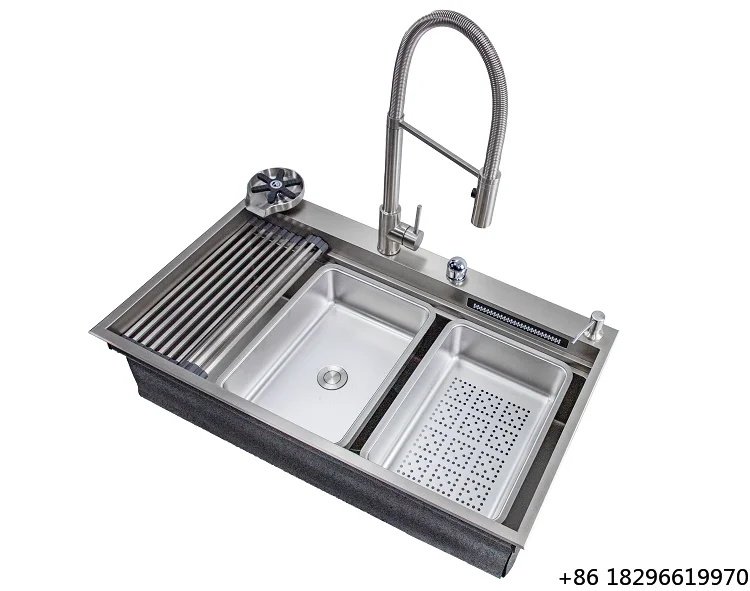

Thsink High Quality Modern Smart Kitchen Sink with Waterfall Design Stainless Steel 304 Water Saving Feature 3-Year Warranty