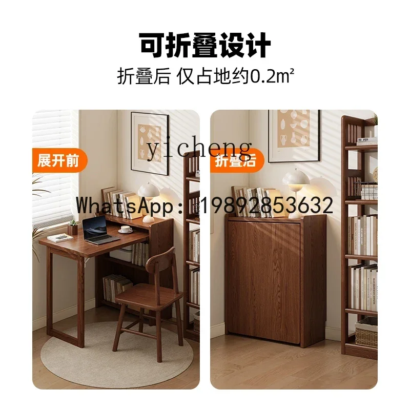 folding desk home office solid wood table bedroom bedside simple corner student study table