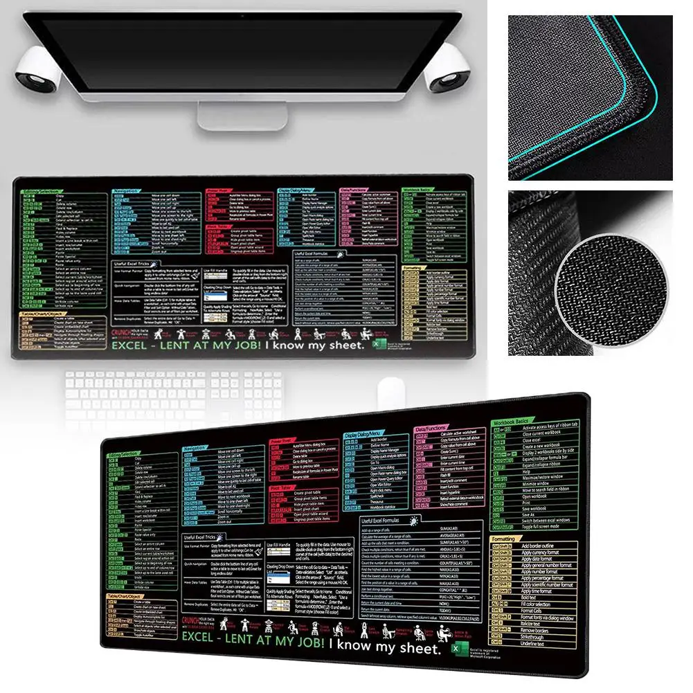 Commands Line Large Mouse Pad Cheat Sheet Mousepad Shortcuts To Ubuntu Unix Programmer Non-Slip Rubber Gaming Desk Mat