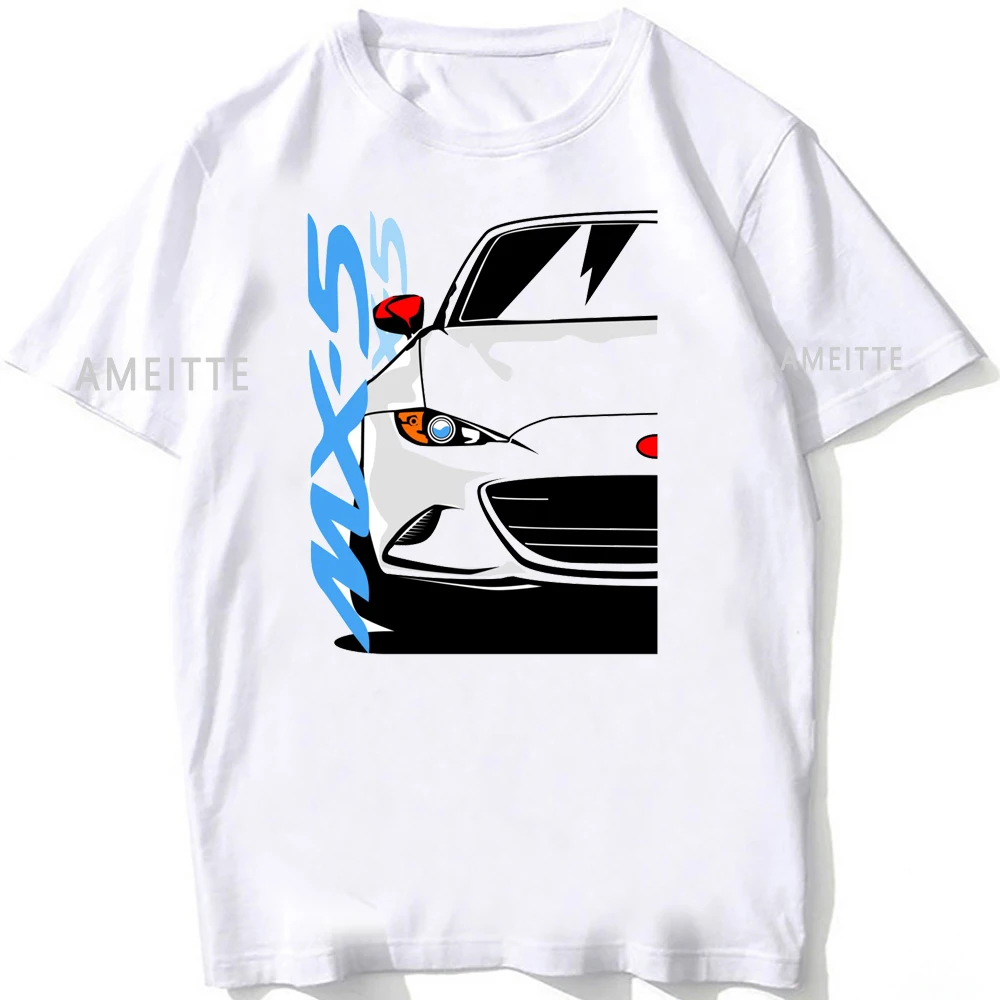 JDM MX-5 MIATA Eunos Roadster 1990 Retro T-Shirt Unisex Men Short Sleeve Hip Hop Boy Sport Casual White Tops Japan Car Fan Tees