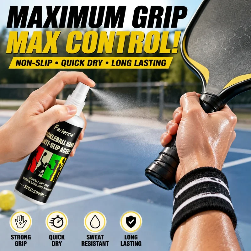 Farienne Pickleball Paddle Grip Spray Quick Dry Anti Slip Grip Booster For Sweaty Hands Tennis Badminton Racket Handle Sports