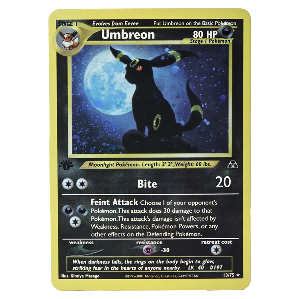 

Proxy PTCG B 2000 English Neo Genesis Series Neo Discovery Series Umbreon Espeon Proxy Cards PKM Game Collection Anime Cards.