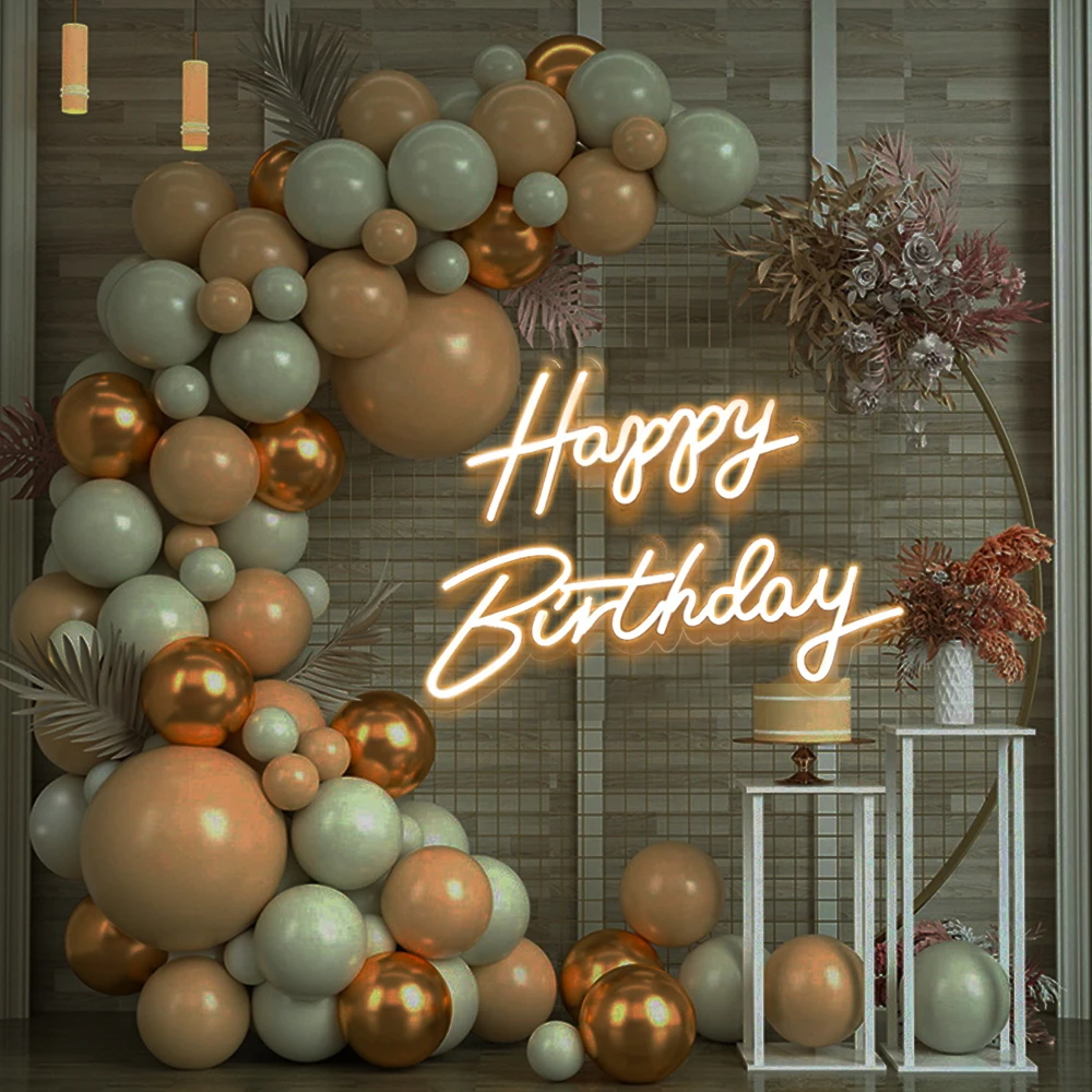 LED Happy Birthday Custom Neon Signs Background Wall Decor Room Decoration Atmosphere Light Signs Neons Light Home Decoration