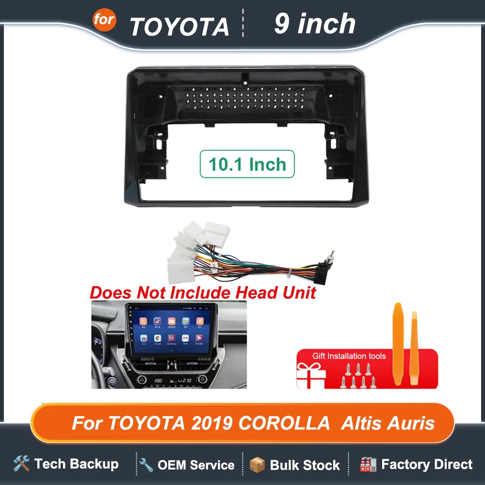 For Toyota Corolla Altis Auris 2019 10.1 Inch Radio Fascia Dashboard Screen Mounting Frame Optional Wiring Harness