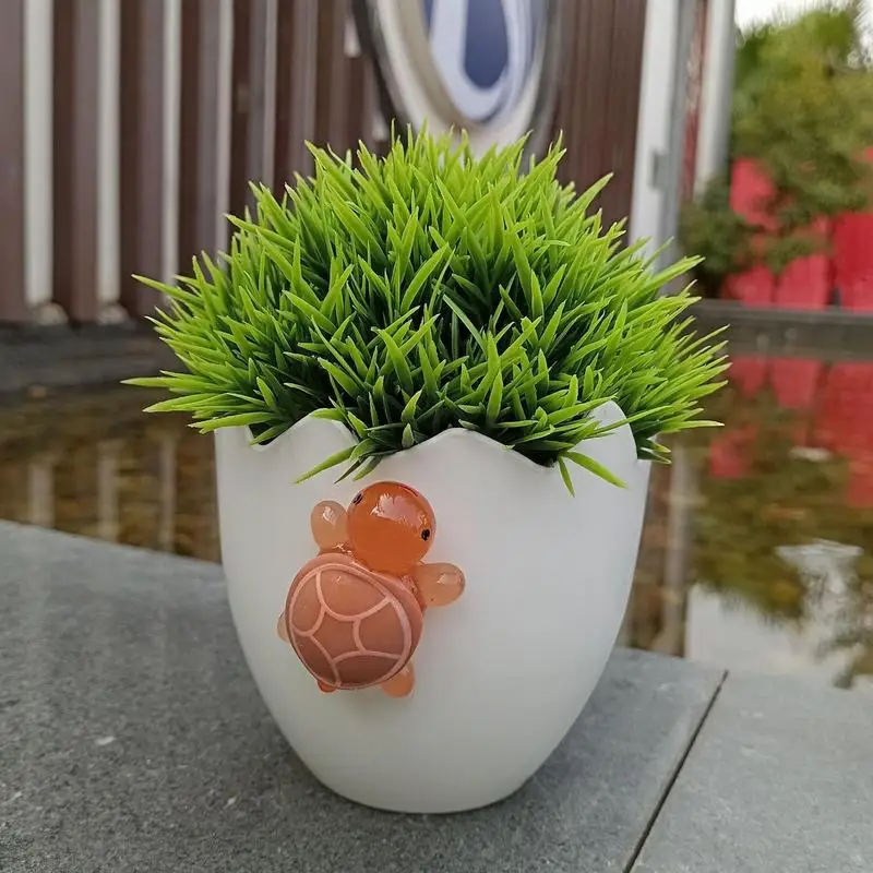 Pots de Fleurs de Pâques en Forme de Coquille d'emouf, Vases de Fleurs Uniques, Pot Succulent avec Tortue, user inière Décorative, Plante, Beaucoup