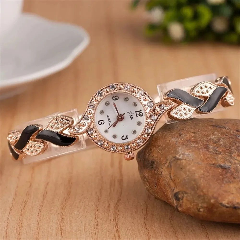 Women Watch Hand Jewelry Set Diamond Bracelet Watch + Water Drop Jewelry Set 5pcs/Set