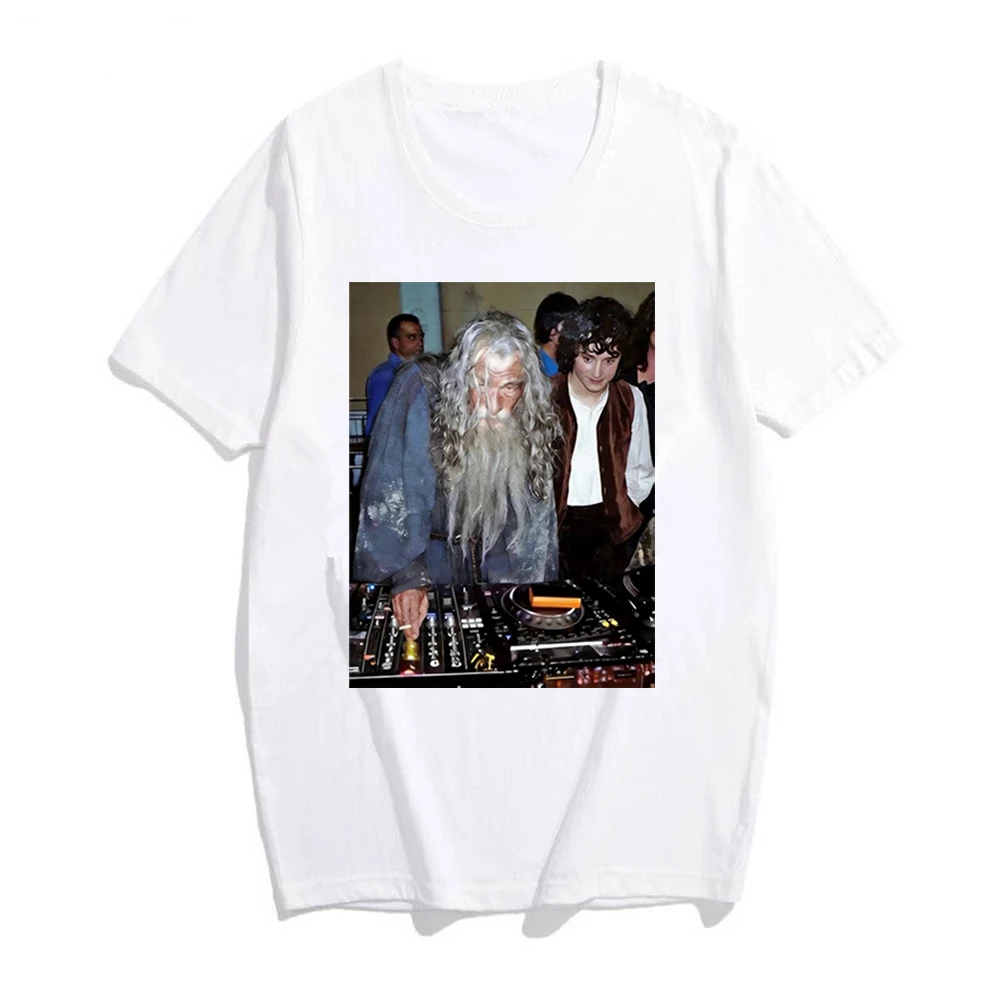 LOTR Second Breakfast Club Shirt Funny DJ Gandalf  Frodo Print T-shirt The Shire Fellowship Tops Middle Earth Movie Inspired Tee - view 2