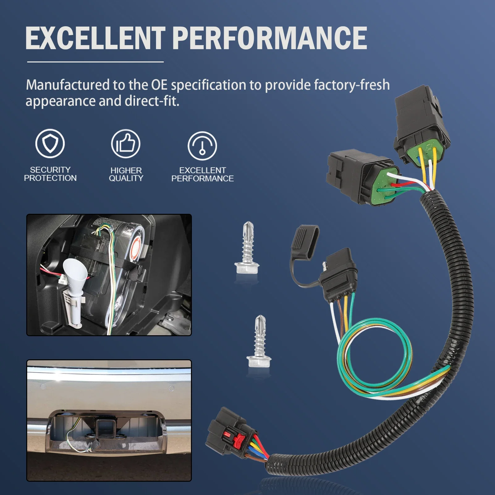 

4-Pin Trailer Tow Hitch Wiring Connector Relay Harness Kit for 2018-2024 Chevrolet Equinox for GMC Terrain