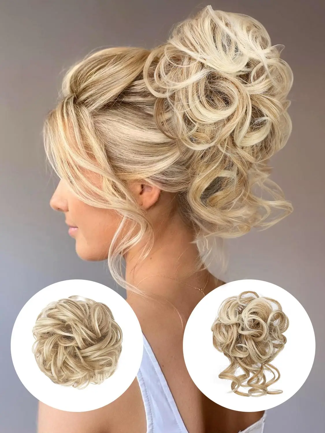 

Synthetic Messy Bun Hair Piece Wavy Curly Hair Bun Chignon Ponytail Hair Extensions for Girls Women