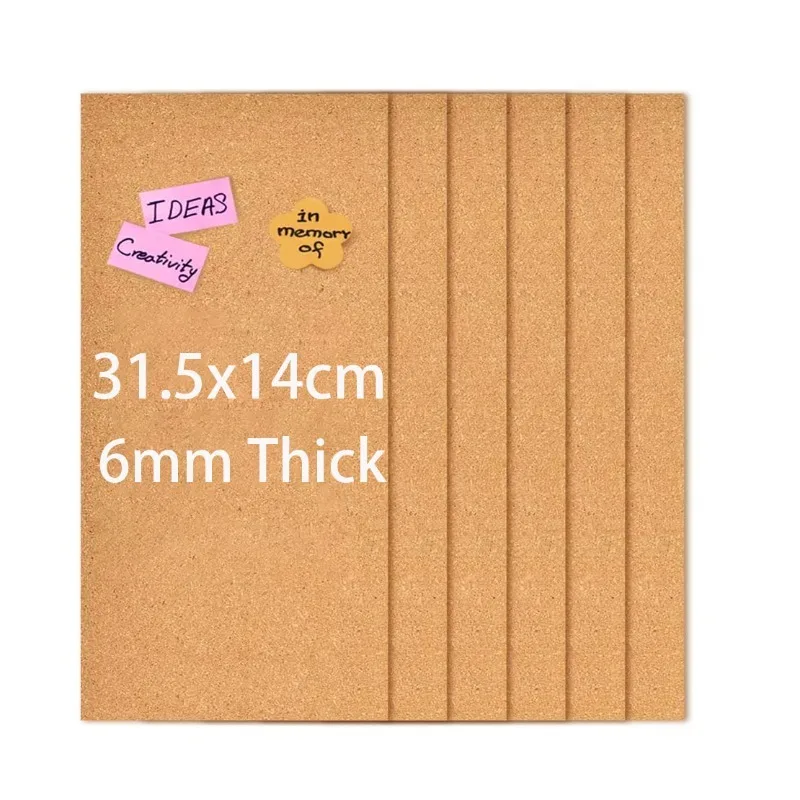 2/4pcs Corkboard Self-adhesive Soft Wooden Bulletin Boards for Photo Wall Office Classroom Message Board 31.5x15cm 6mm Thickness