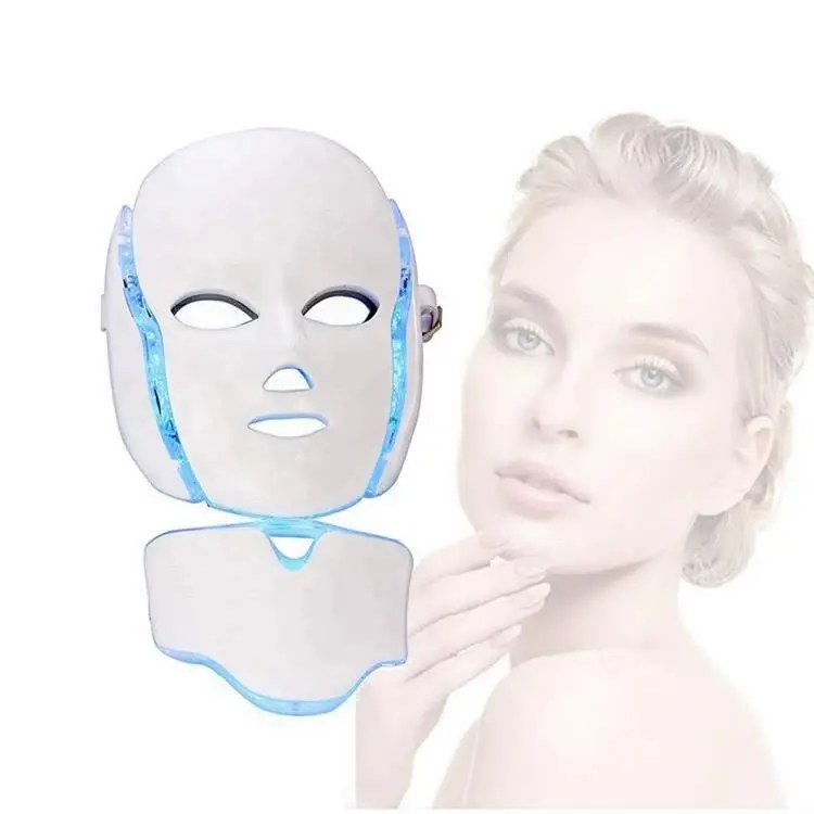 Mlike Beauty Factory 7 colors LED face mask with neck rejuvenating mask anti-pimples beauty equipment