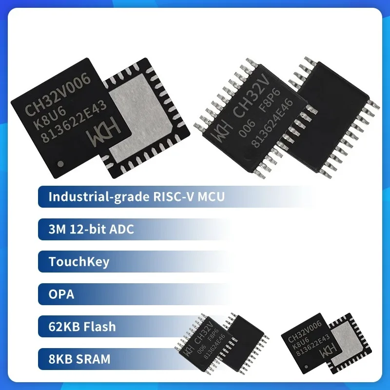 10Pcs/lot  CH32V006 32V006 industrial grade 64K Flash multi-function general-urpose MCU