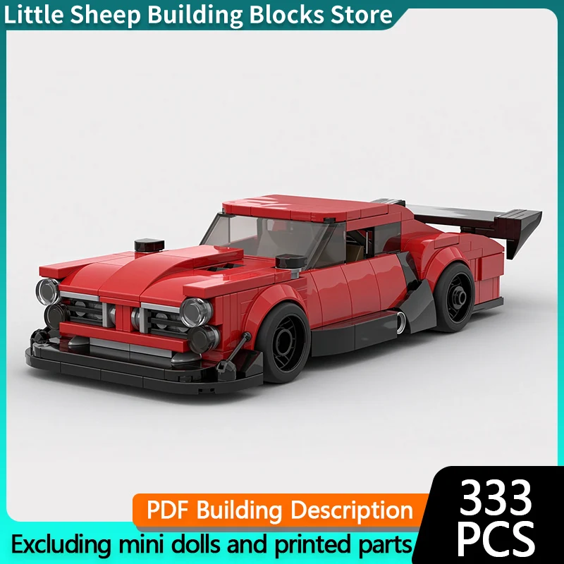 City Car Model MOC Building Bricks American Vintage Drag Racing Car Modular Technology Gifts Holiday Assemble Toys Suit Display