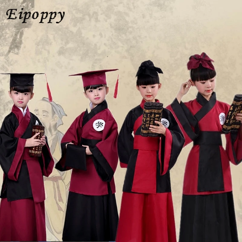 

book children's disciples rules reading clothing Tang Dynasty Sinology boys and girls by recitation competition costumes