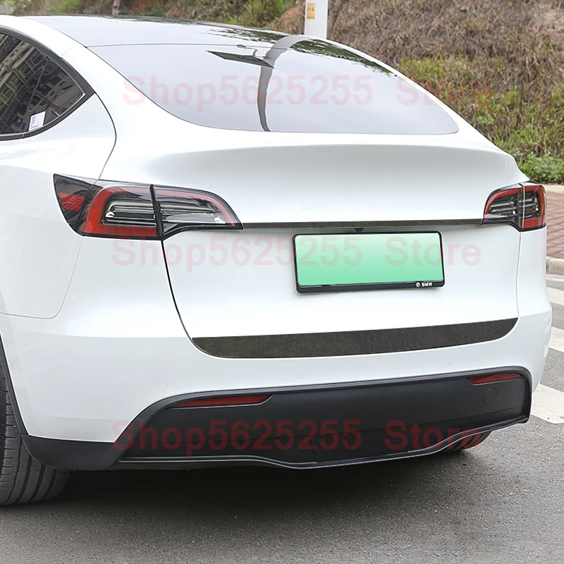 For Tesla Model Y Stainless Steel Car Door Tailgate Rear Trunk Trim Fog Lamp Rear Bar Protective Trim Exterior Accessories