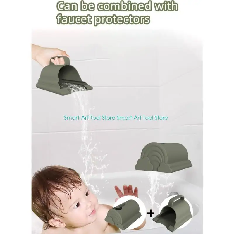 E1PB Baby Bath Rinse Cup Silicone Baby Shampoo Rinser for Kids Toddler Body Washing