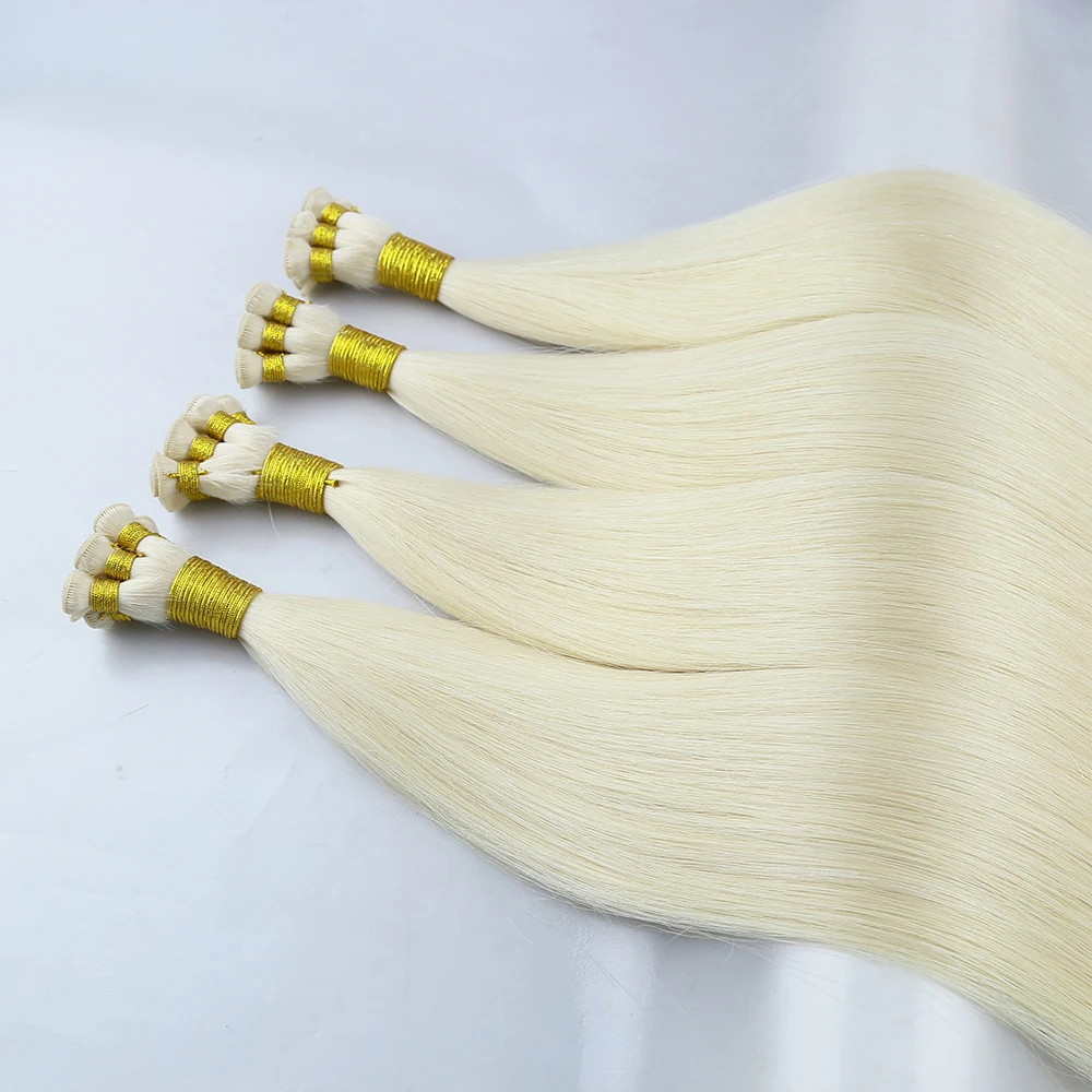 Toysww Virgin Russian Invisible Hand Tied Weft Hair Extension Thick End Weft Hair