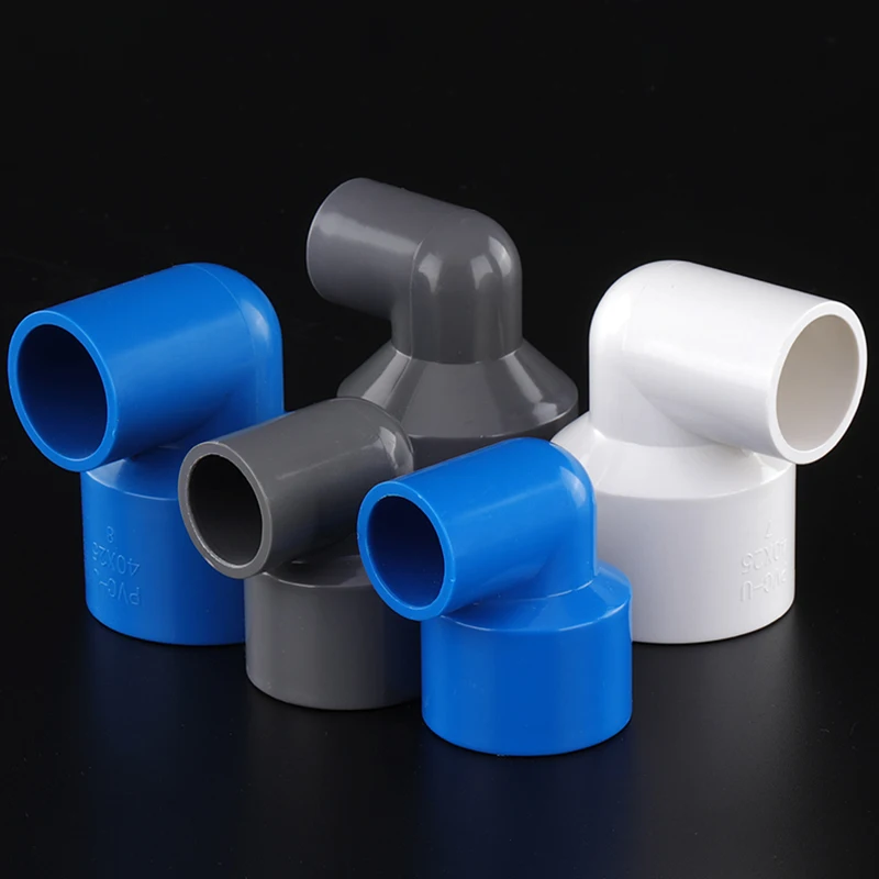 1 ~ 5 قطعة PVC تقليل 90 °   الكوع تركيب الأنابيب المشتركة انبوب ماء المقبس اقتران ID 20/25/32/40/50/63/75/90/110 مللي متر أبيض/أزرق/رمادي