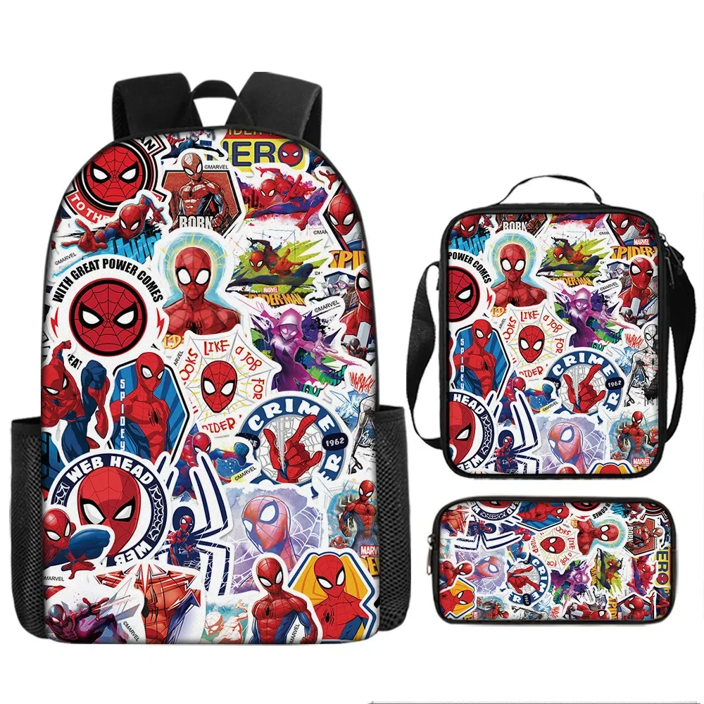 Spiderman Backpacks Super Heroes Student School Bag Cartoon Stereo Kindergarten Backpack Children\'s Travel Bag Gift