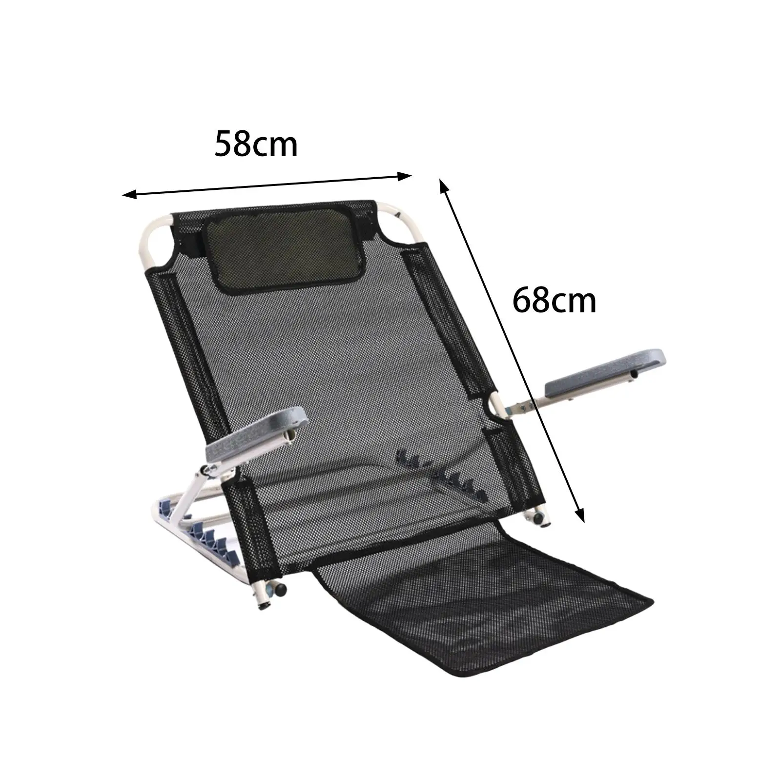 Bed Backrest Folding Comfort with Armrests Stadium Chair Seat Portable Non Slip Cushion for Adults Adjustable Floor Beach Chair