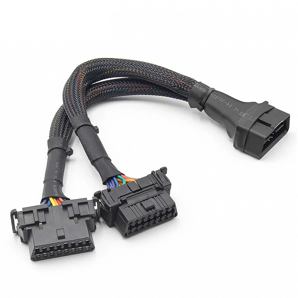 

OBD2 Extension Cable 16Pin OBD2 Male To Female Extension Cable Available To Connected 1 IN 2 Converted OBD2 Extender Adapter