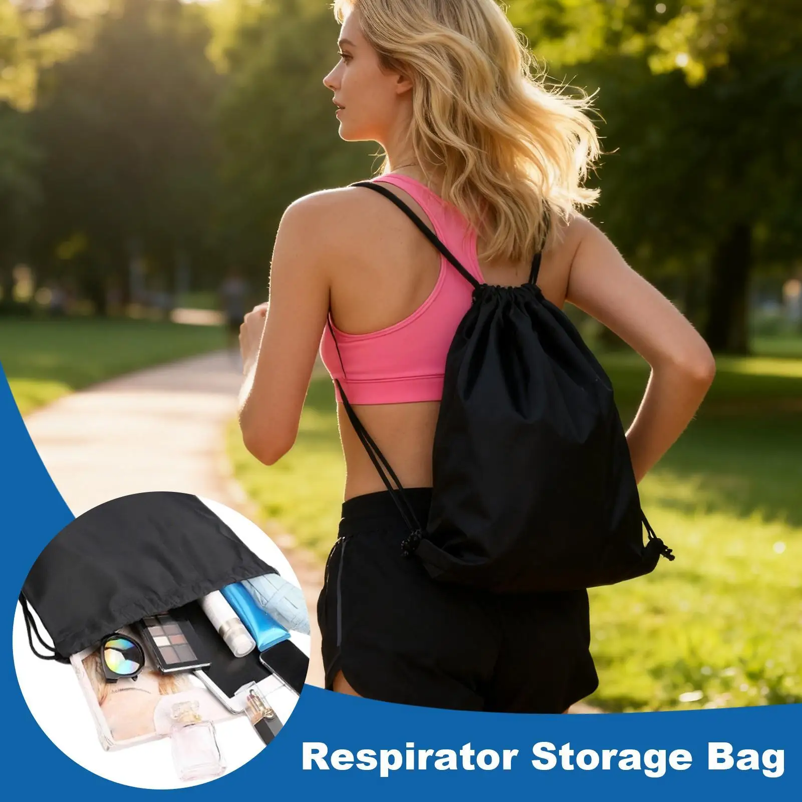 Wasserdichter Kordelzugbeutel, leichter, multifunktionaler Rucksack für Sport, Fitness, Strand, Reisen, Schule und Outdoor-Aktivitäten