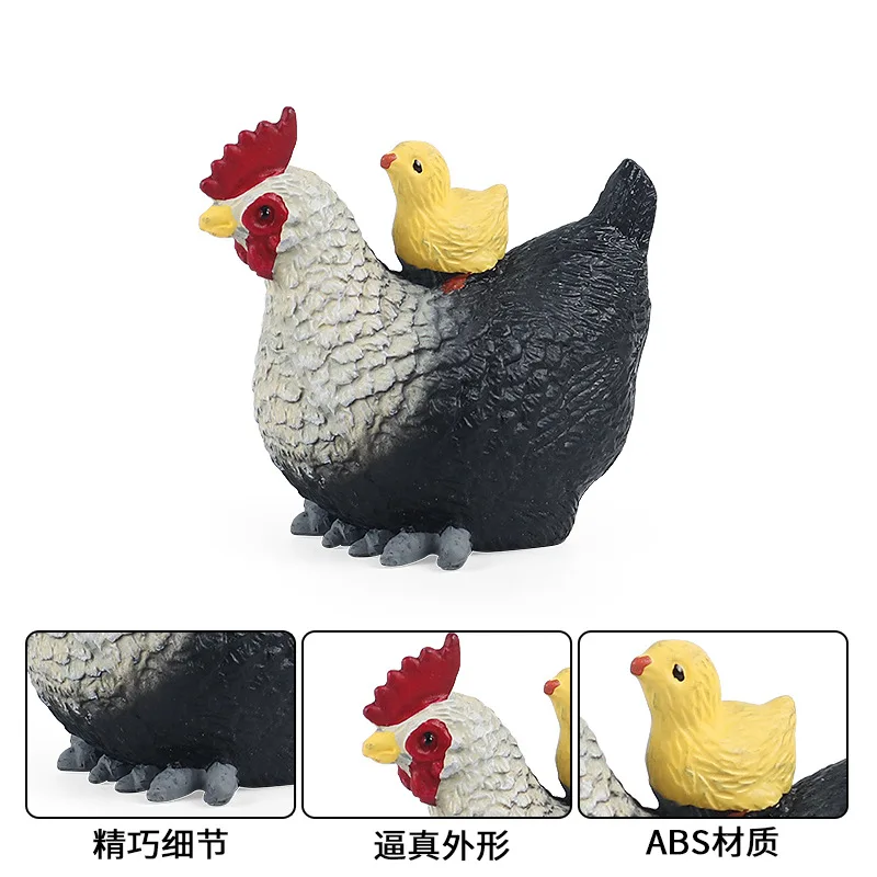 

Children's science education toy simulation animal solid model poultry rooster hen back chicken goose duck hatching ornaments