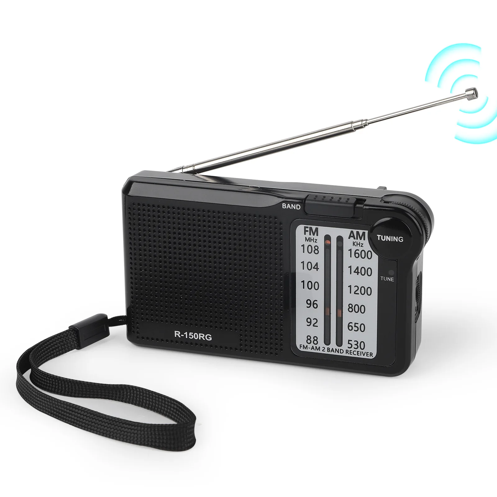 Radio FM/AMPuntero de dos bandas Mini portátil de bolsillo ajustado a mano Radio para personas mayores de volumen pequeña