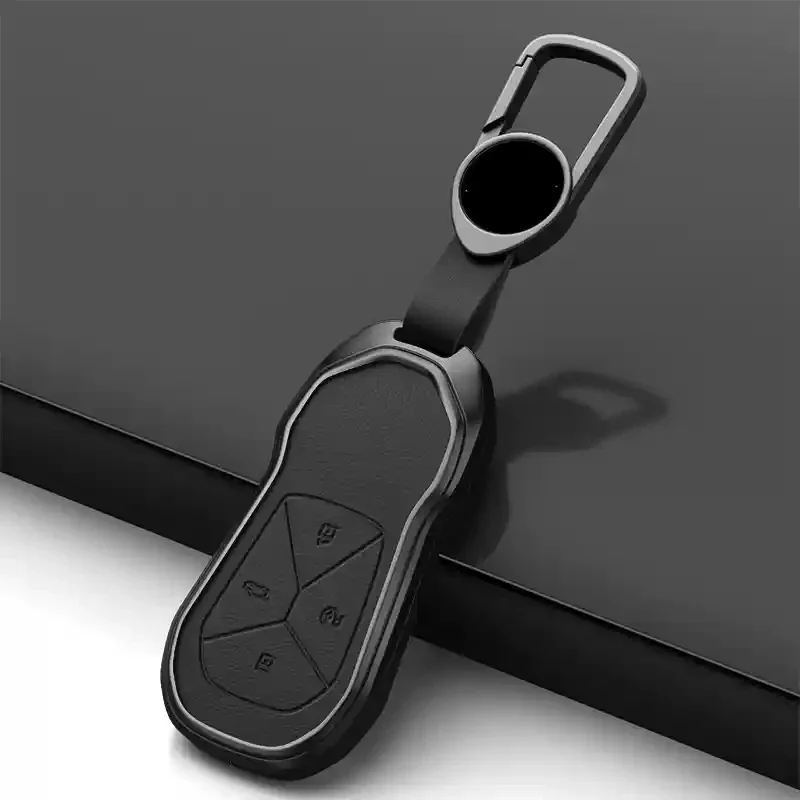 

Suitable For XPENG P5 2024+ Various Styles Aluminium Alloy+ Leather Car Remote Key Case Cover Beautiful And Atmospheric