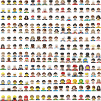 Kids 3D Family Figures Set Building Blocks City Worker Fireman Doctor Dolls Bricks Educational Toys For Children Birthday Gift
