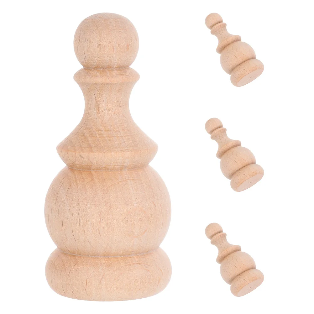 4 قطعة الخشب الصلب الزخرفية Finials منحوتة الدرابزين المغزل ل درابزين الدرج Diy بها بنفسك المشاريع الحرفية ديكور المنزل خشبية