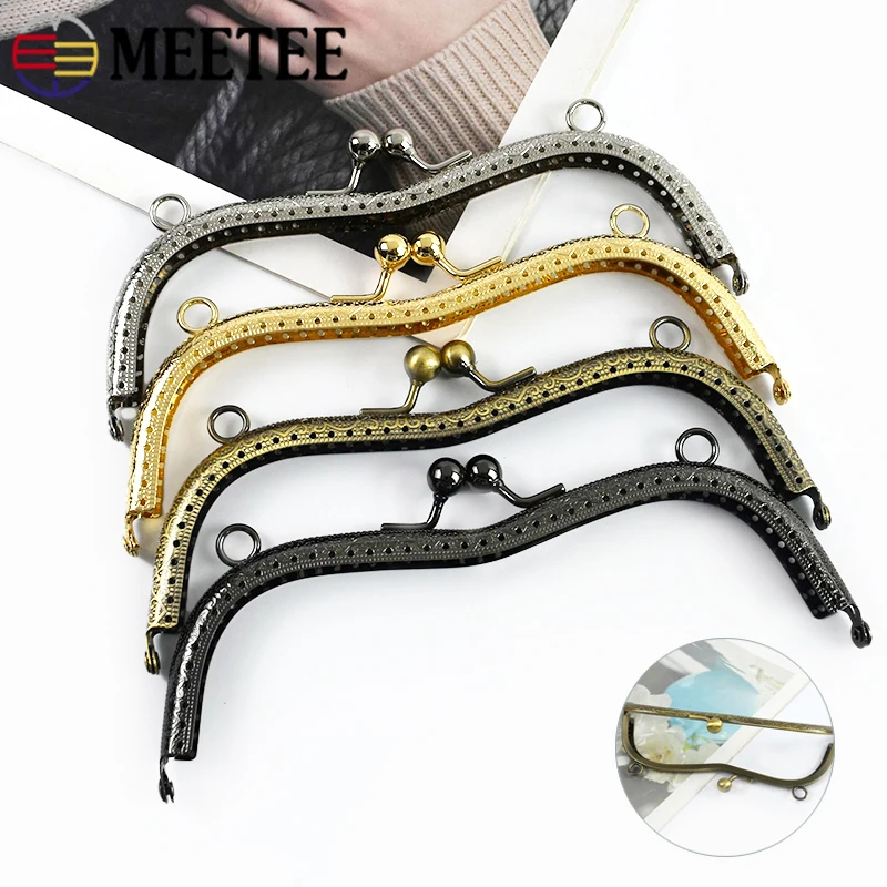 

1/2/5Pcs Meetee 19cm Concave Rectangle Retro Metal Handle Wallet Frame Kiss Clasp Women's Handbag Decor Bracket Bag Accessories