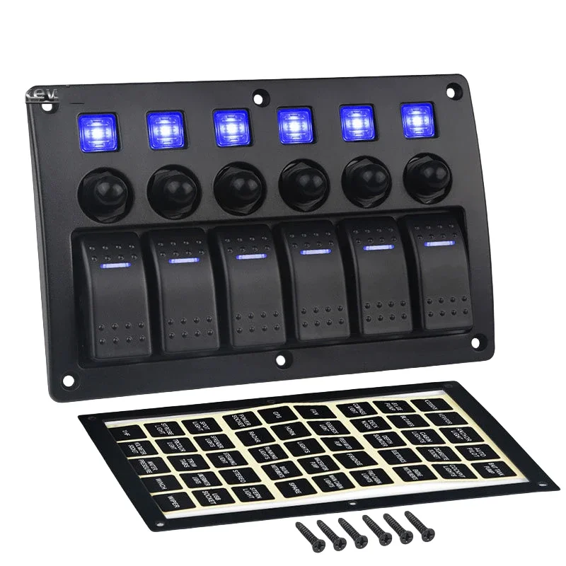 

6-position Warped Switch 12-24V Circuit Breaker with Current Overload Protection for Cars, Boats and Yachts