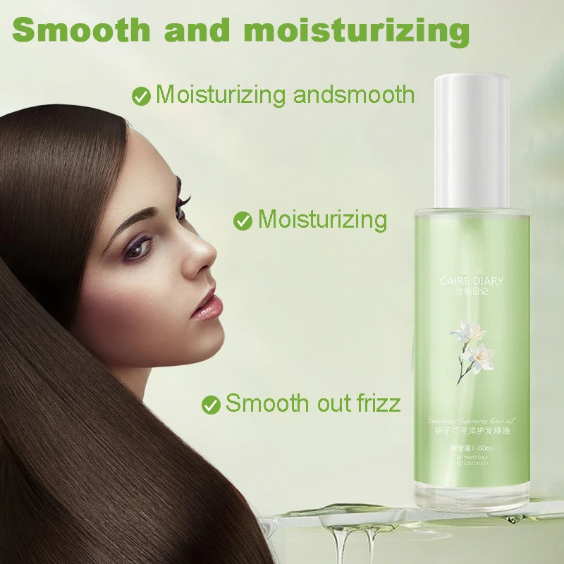 زيت جاردينيا اللامع للعناية بالشعر، يزيد من بريق الشعر، والشعر الناعم، والشعر المنفوش، والعناية المستقيمة للتجعيد #3