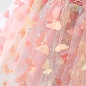 Bebê menina festa vestido de princesa verão criança 3d fada borboleta asas pendurado cinta malha bonito moda vestido 8 principais vendas vestido 1 ano bebe borboleta - №3