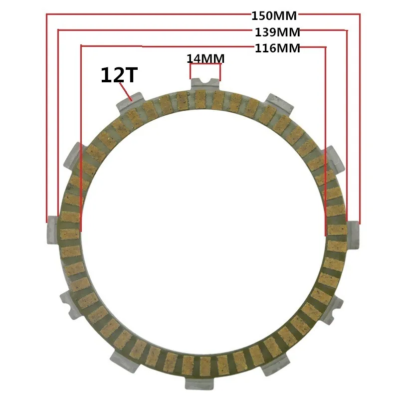 LOPOR 8 Pcs ATV Motorcycle Fibrous Street Clutch Discs Plates For KAWASAKI KLX450 KX 450 KLX KX450 HONDA CR250 CRF450 CR500