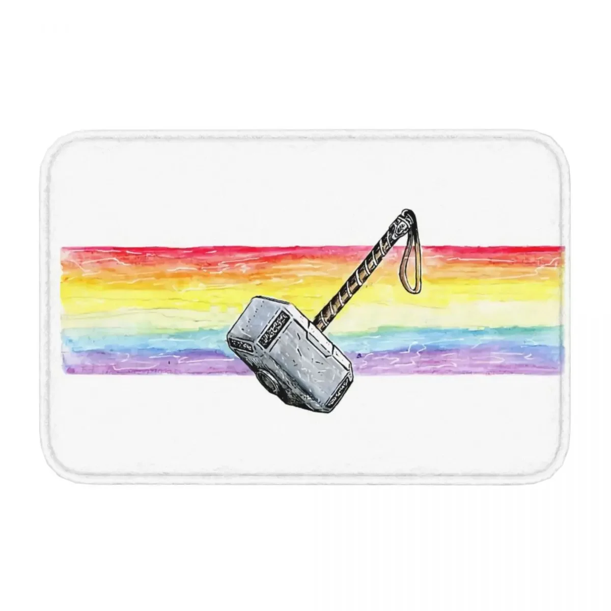 Viking Valhalla Non-slip Doormat Thor's Hammer Carpet Bath Bedroom Mat Prayer Home Decor